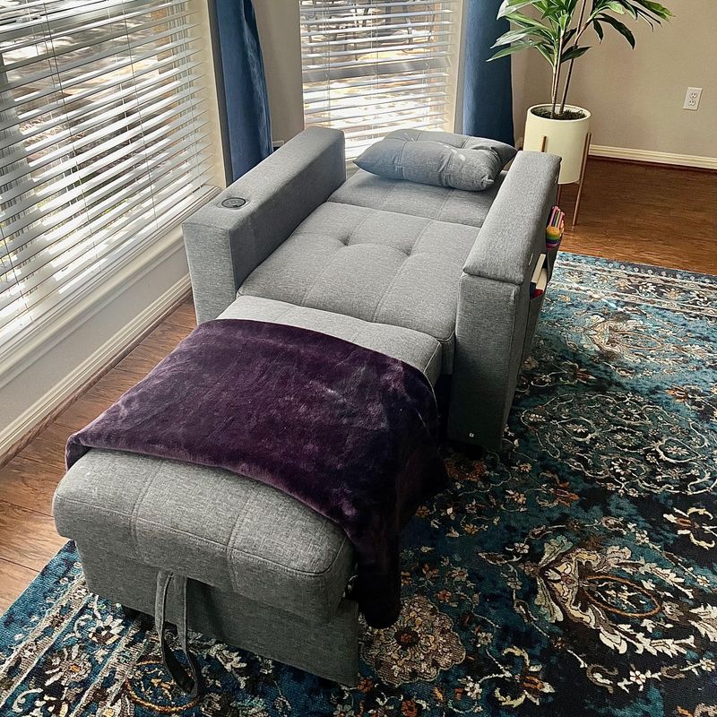 75" 3-in-1 Convertible Single Sofa Bed with Wireless and Type-C Charging - Image 5