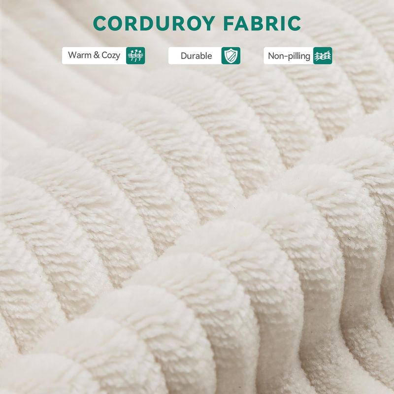 4 Pcs Corduroy Modular Sectional Sofa Bed with 3 Pillows - Image 8